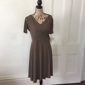 Adorable polka dot sienna and cream dress